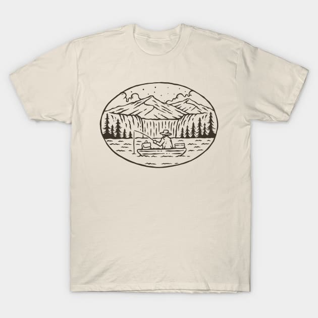 Lake Fishing Outdoor T-Shirt T-Shirt by LukmannHak